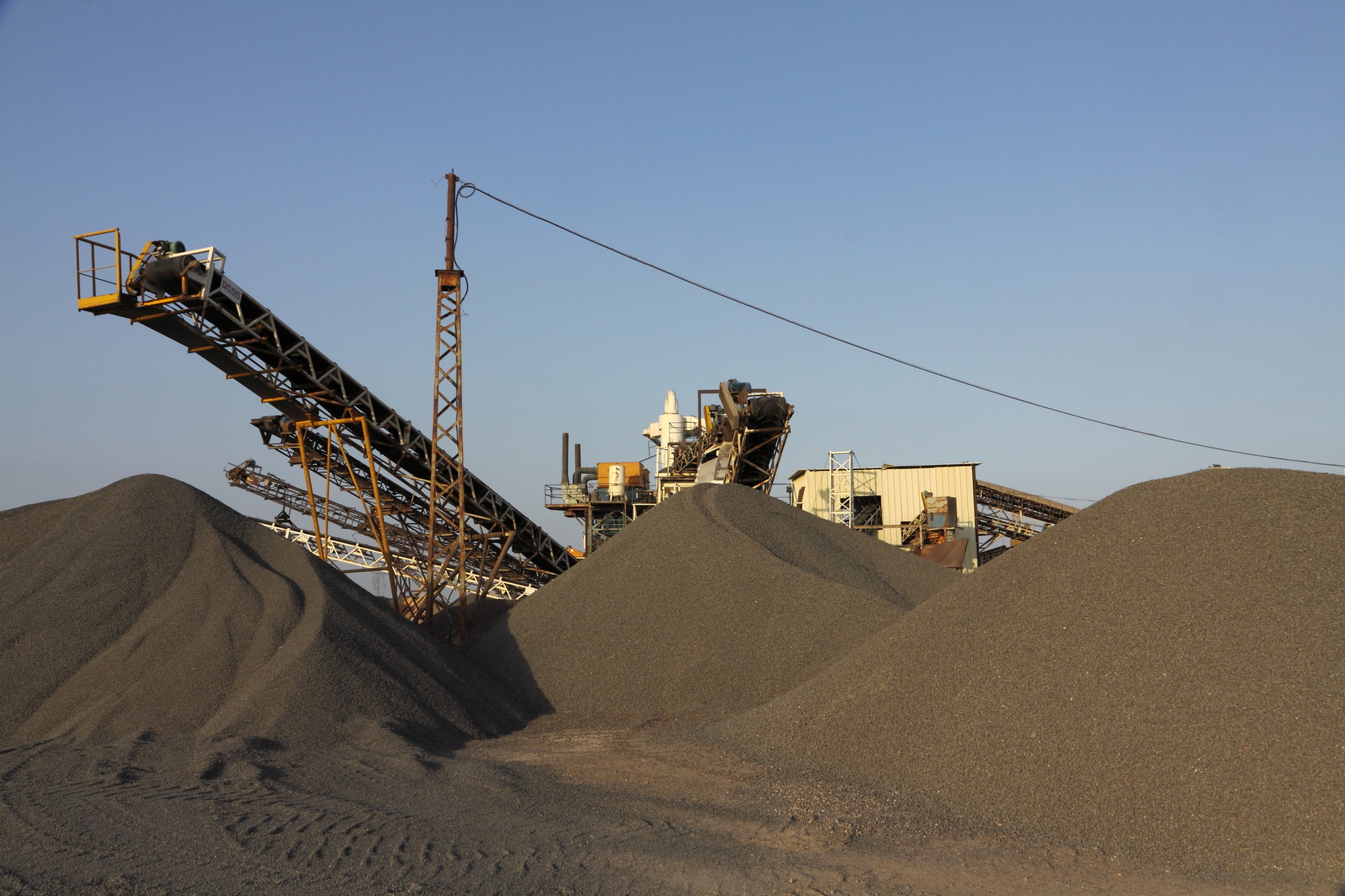 conveyor belt in the brown coal mining area of the lower rhine