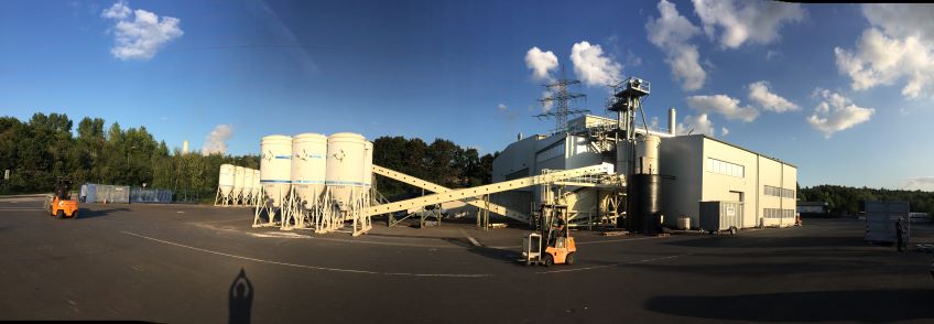panoramic outdoor view of the terrain and the production site of the humintech company in grevenbroich