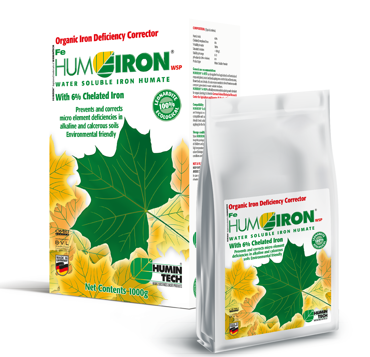 HUMIRON Fe WSP Organic Iron Deficiency Corrector Iron Humate with 6% Chelated and Complexed Iron