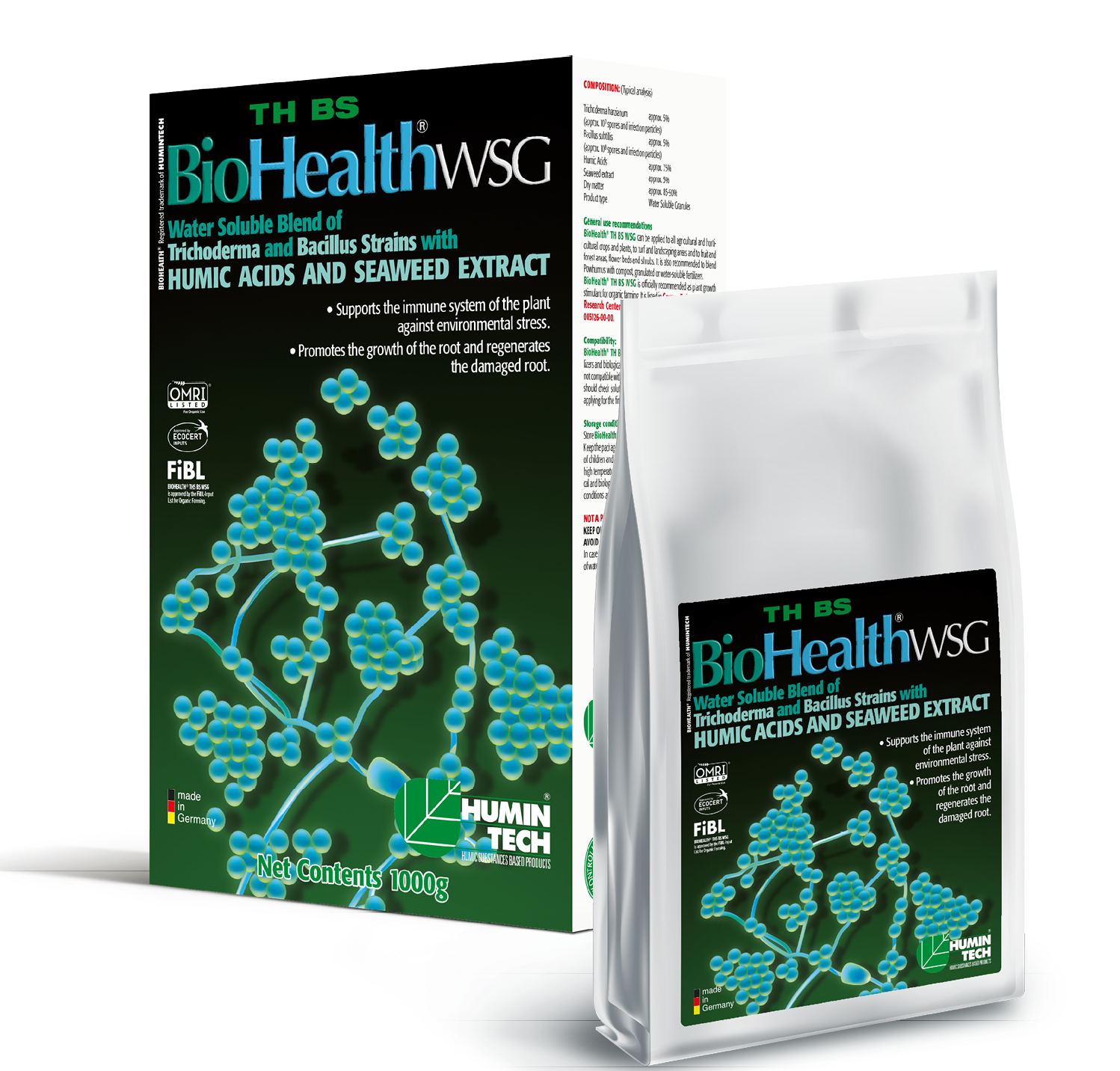 BioHealth TH BS WSG Water Soluble Blend of Trichoderma strains Humic Acids and Seaweed Extract