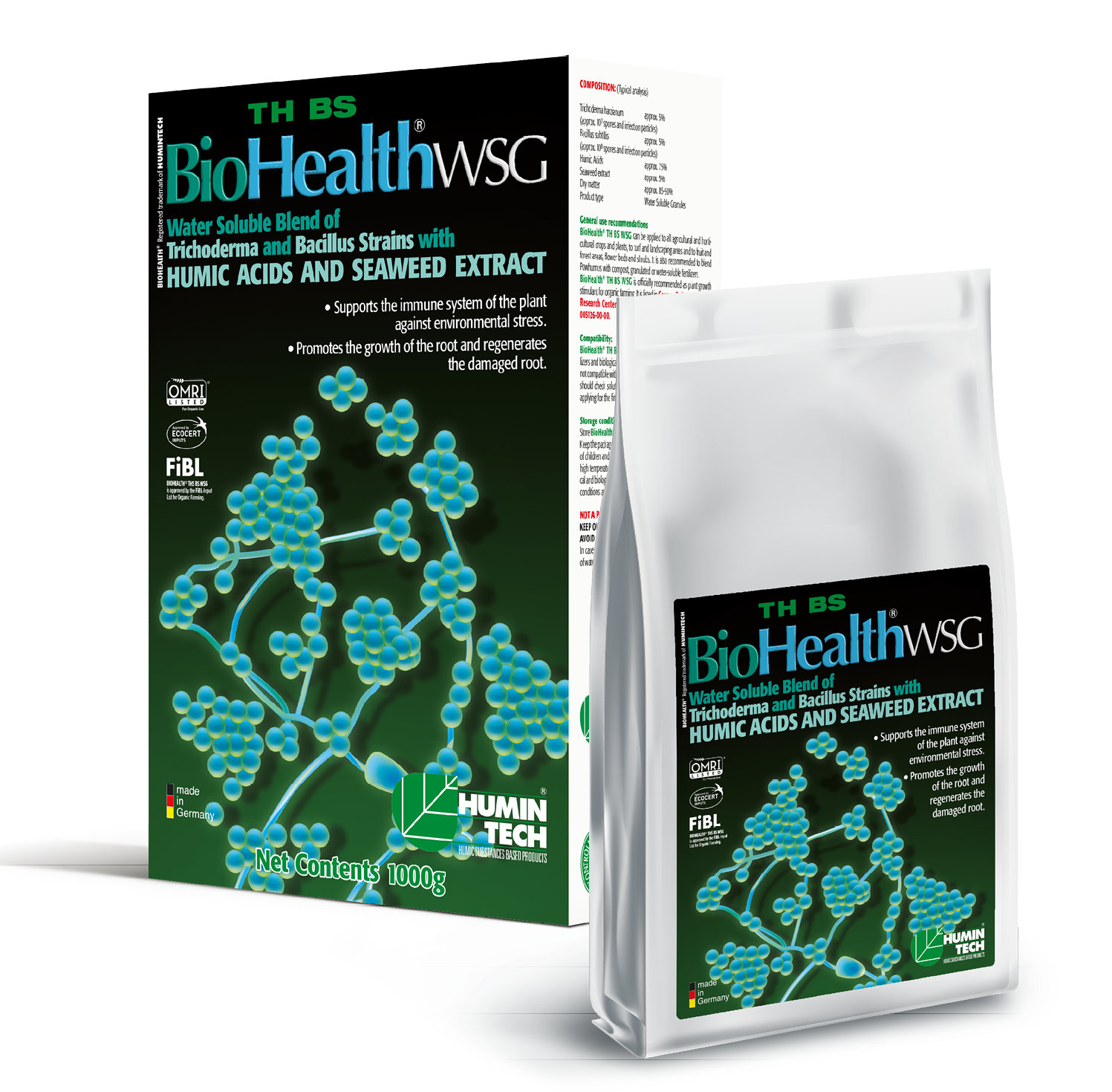 BioHealth TH BS WSG Water Soluble Blend of Trichoderma strains Humic Acids and Seaweed Extract
