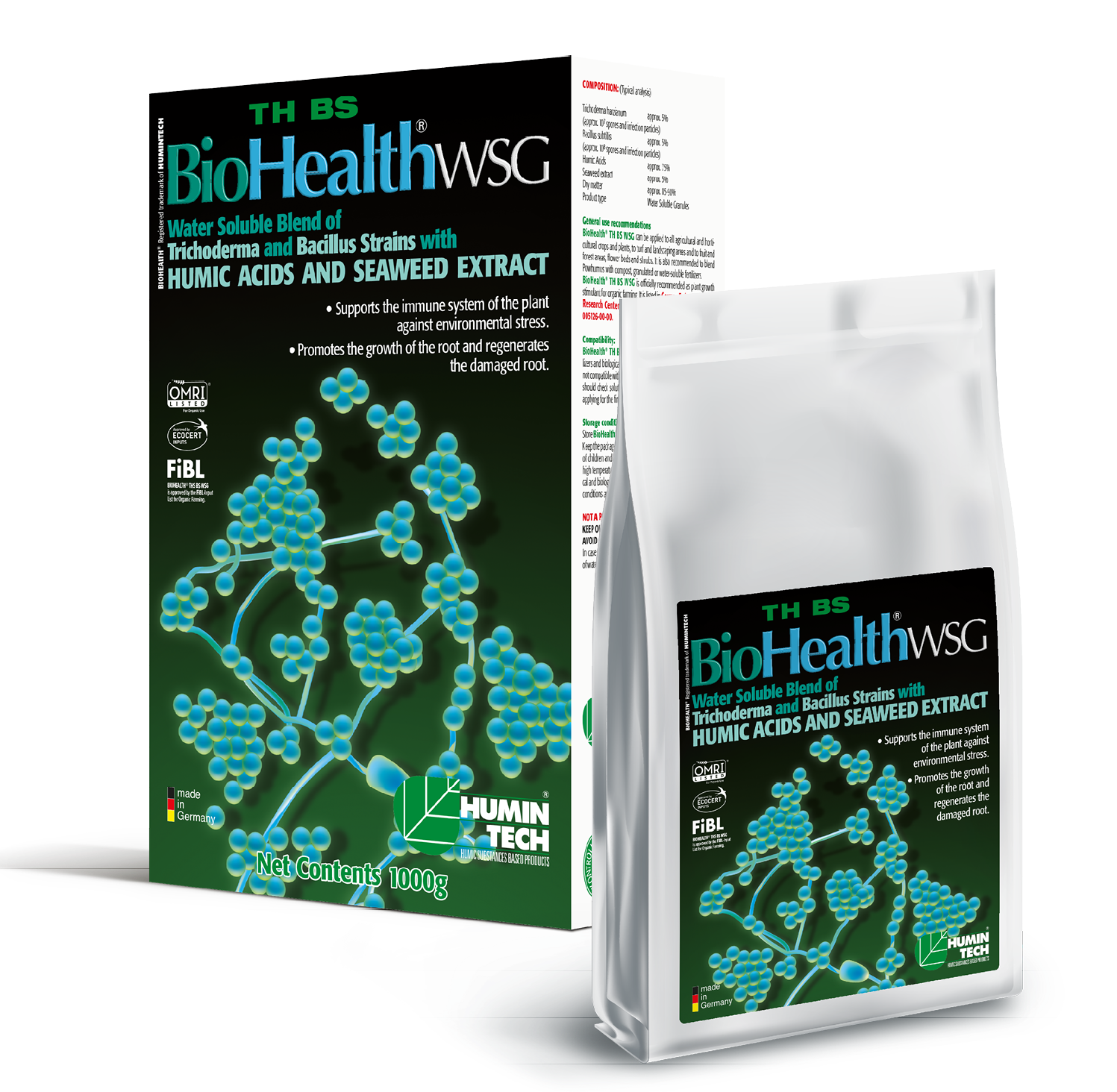 BioHealth TH BS WSG Water Soluble Blend of Trichoderma strains Humic Acids and Seaweed Extract
