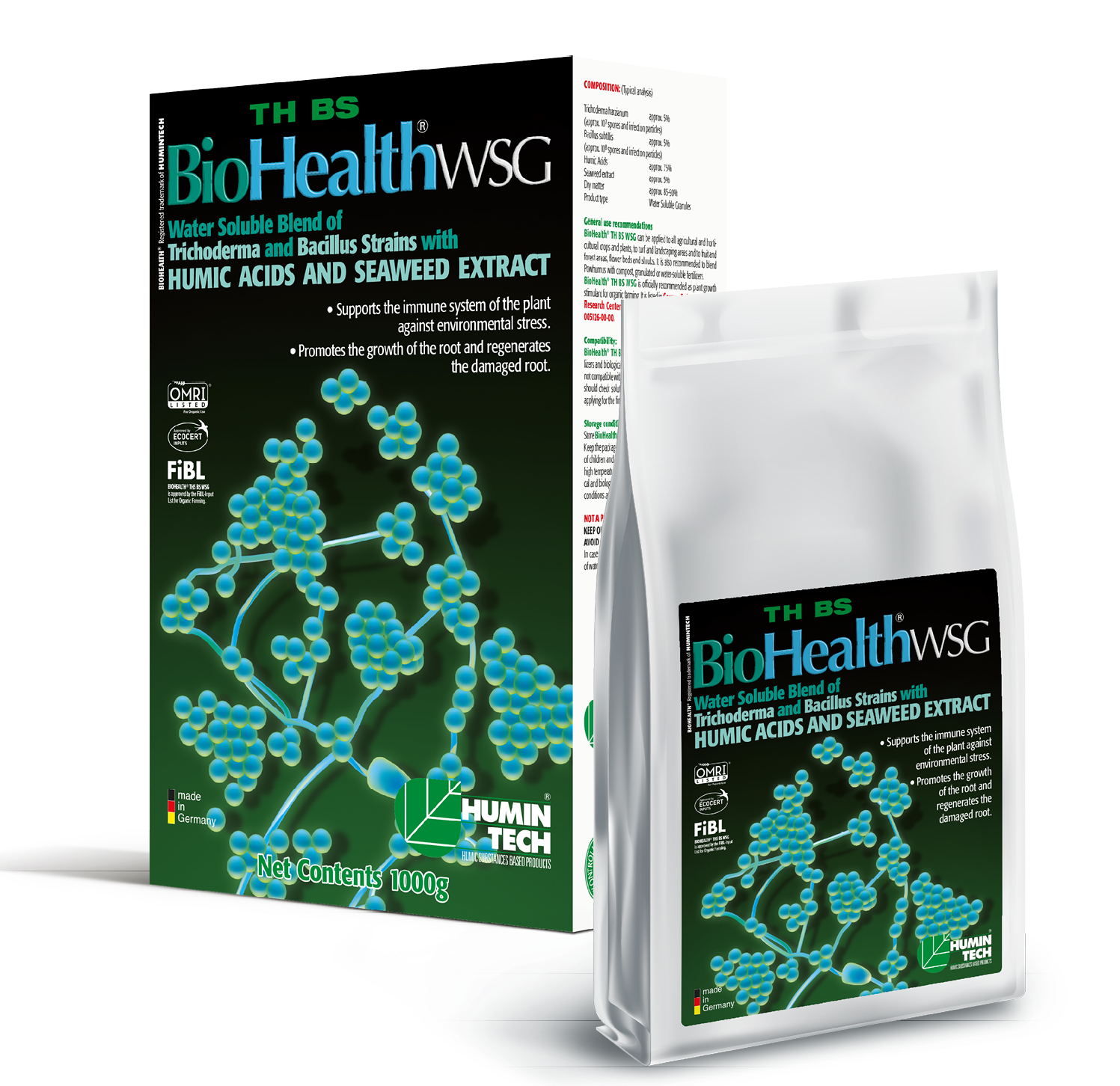 BioHealth TH BS WSG Water Soluble Blend of Trichoderma strains Humic Acids and Seaweed Extract