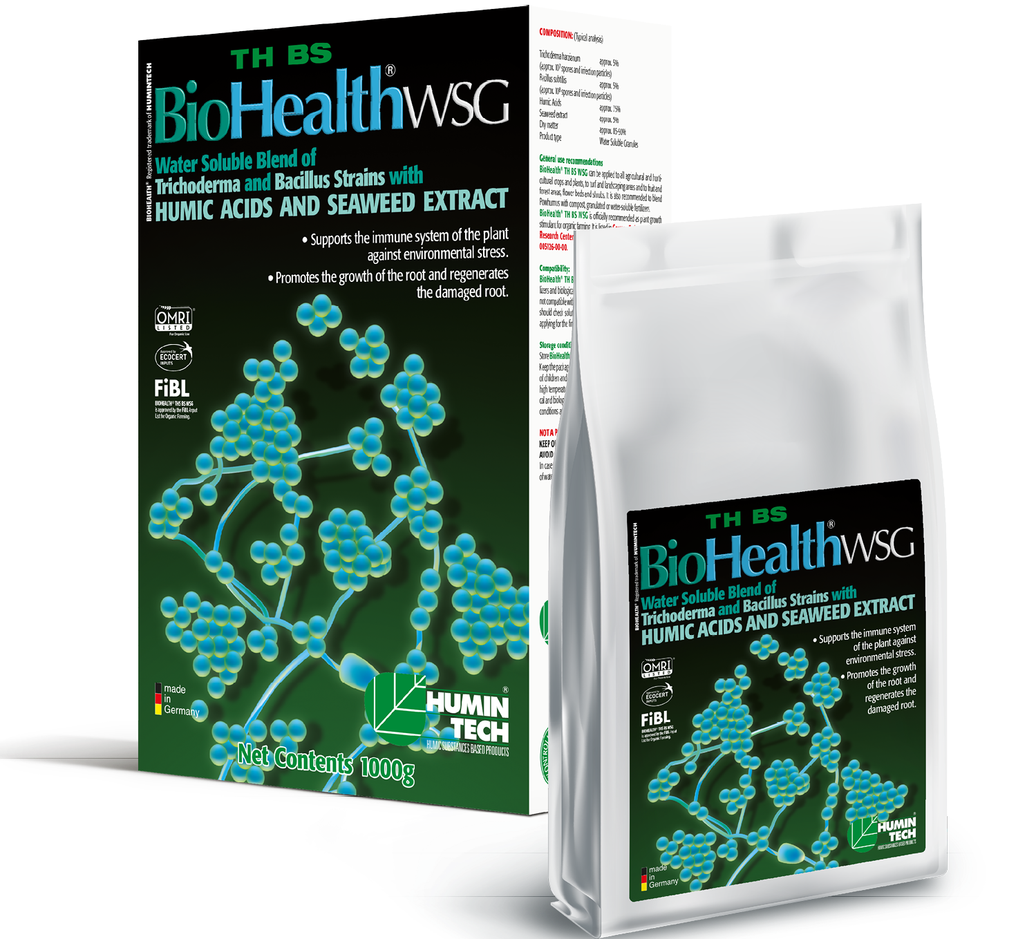 BioHealth TH BS WSG Water Soluble Blend of Trichoderma strains Humic Acids and Seaweed Extract