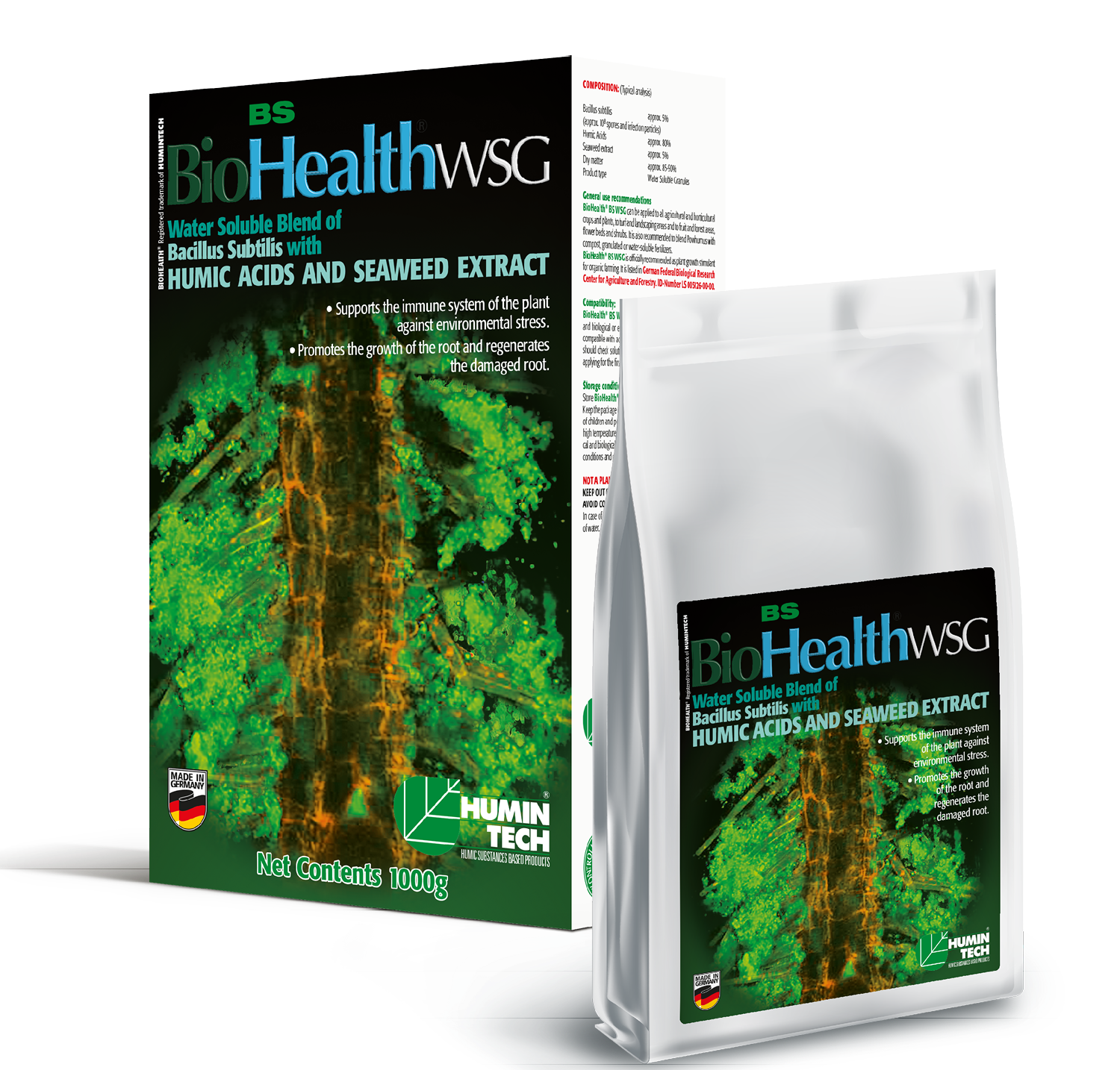BioHealth BS WSG Water Soluble Blend of Bacillus Subtilis Seaweed Extract and Humic Acids