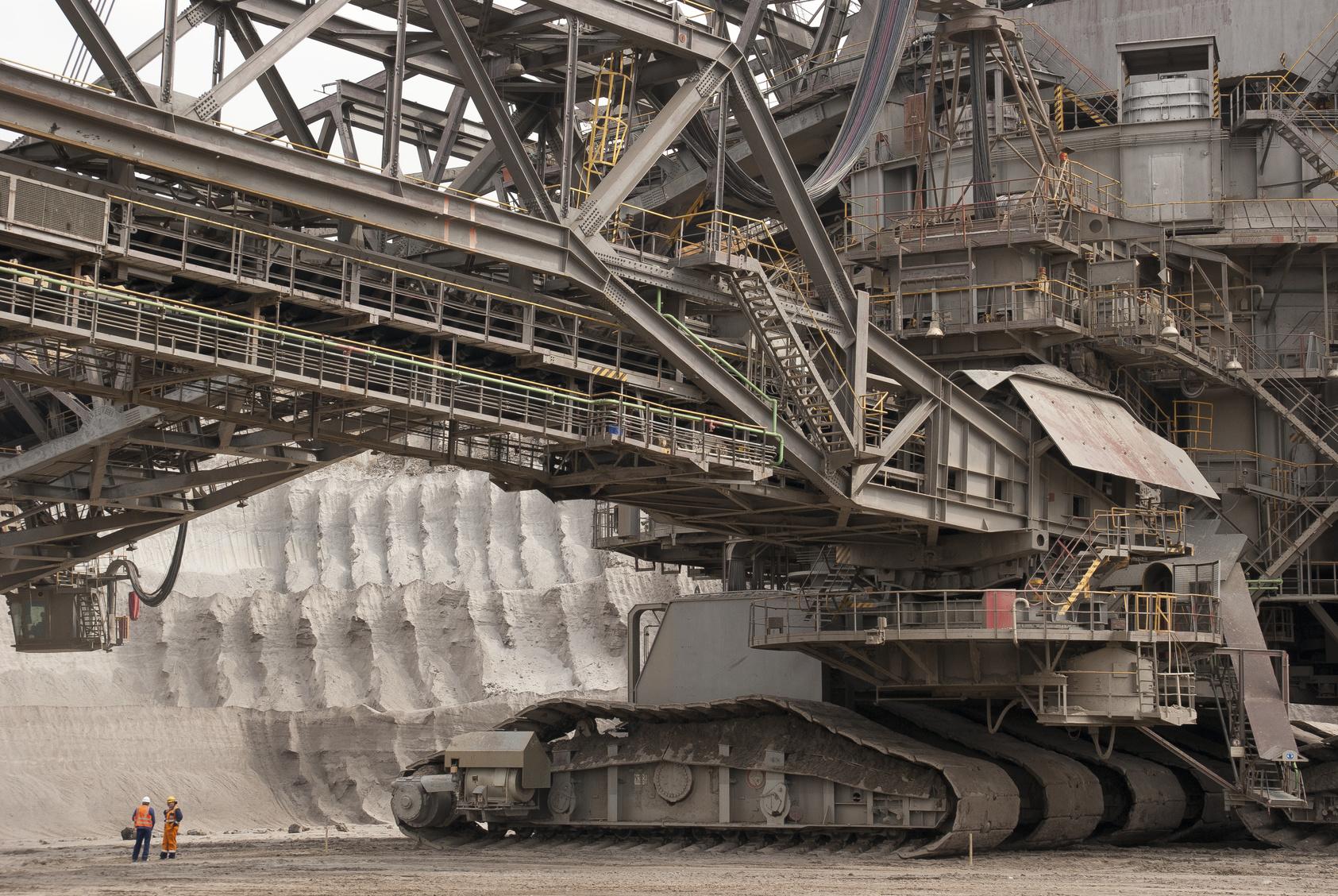 open pit mining with bucket wheel excavator in the lower rhine brown coal area near grevenbroich