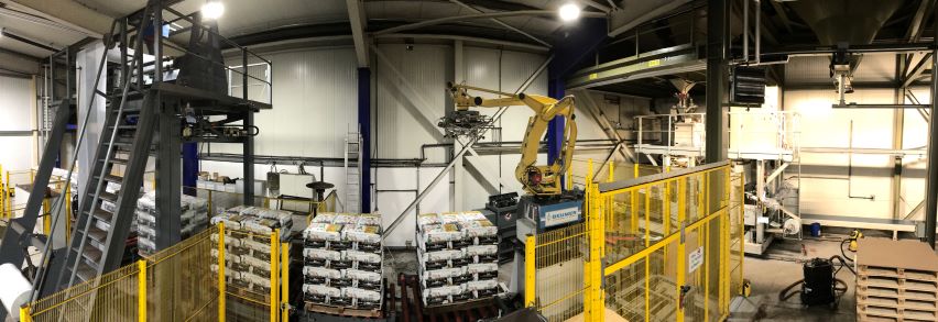 interior view of the storage of humintech products in the production site in grevenbroich