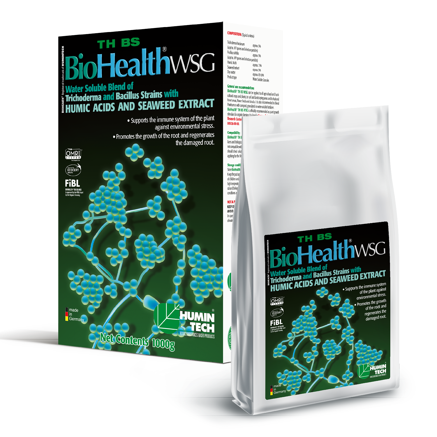 BioHealth TH BS WSG Water Soluble Blend of Trichoderma strains Humic Acids and Seaweed Extract