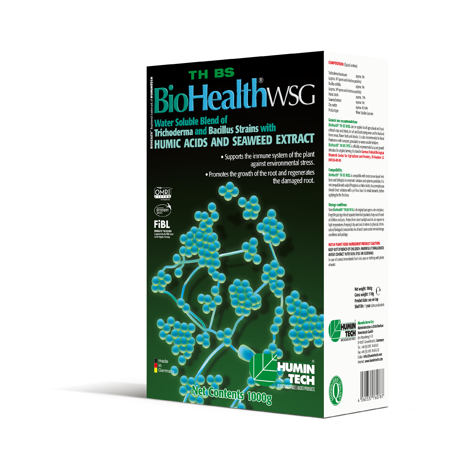 BioHealth TH BS WSG Water Soluble Blend of Trichoderma strains Humic Acids and Seaweed Extract box