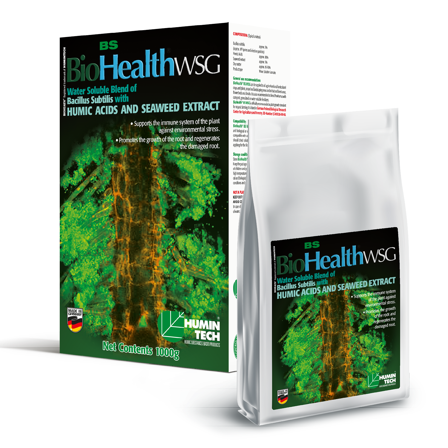 BioHealth BS WSG Water Soluble Blend of Bacillus Subtilis Seaweed Extract and Humic Acids