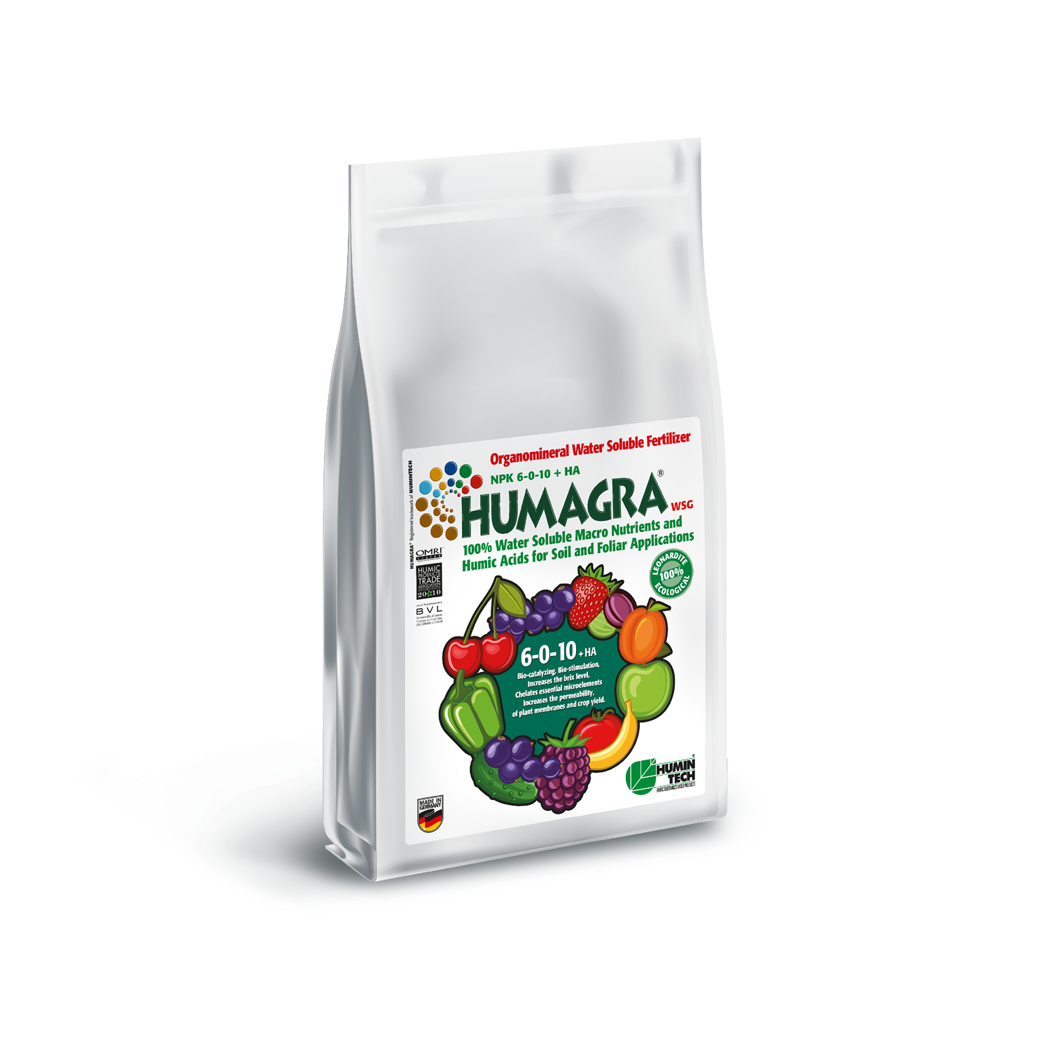 HUMAGRA NPK 6-0-10 + HA WSG Organomineral Water Soluble Fertilizer bag