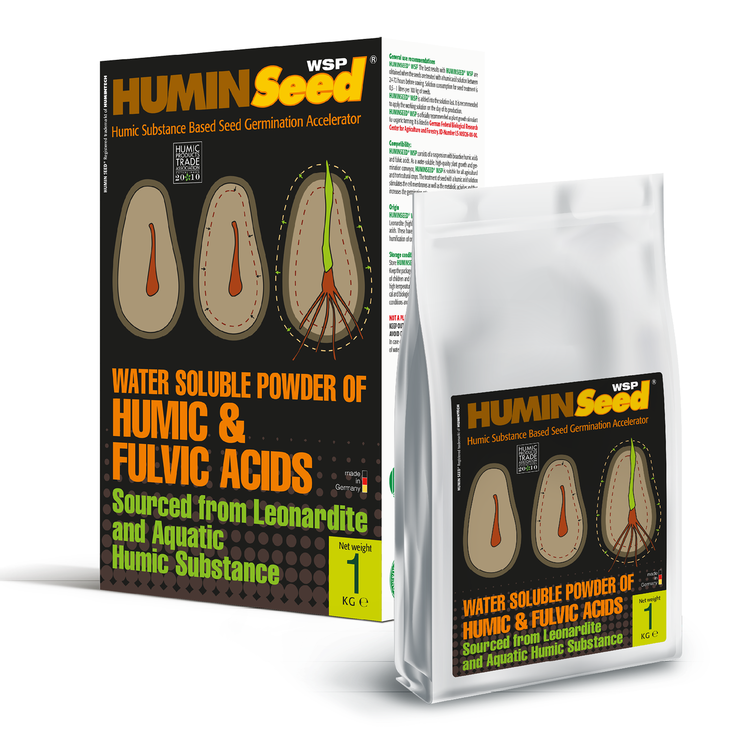 HUMINTECH HUMINSEED WSP is a Humic Based Seed Germination Accelerator