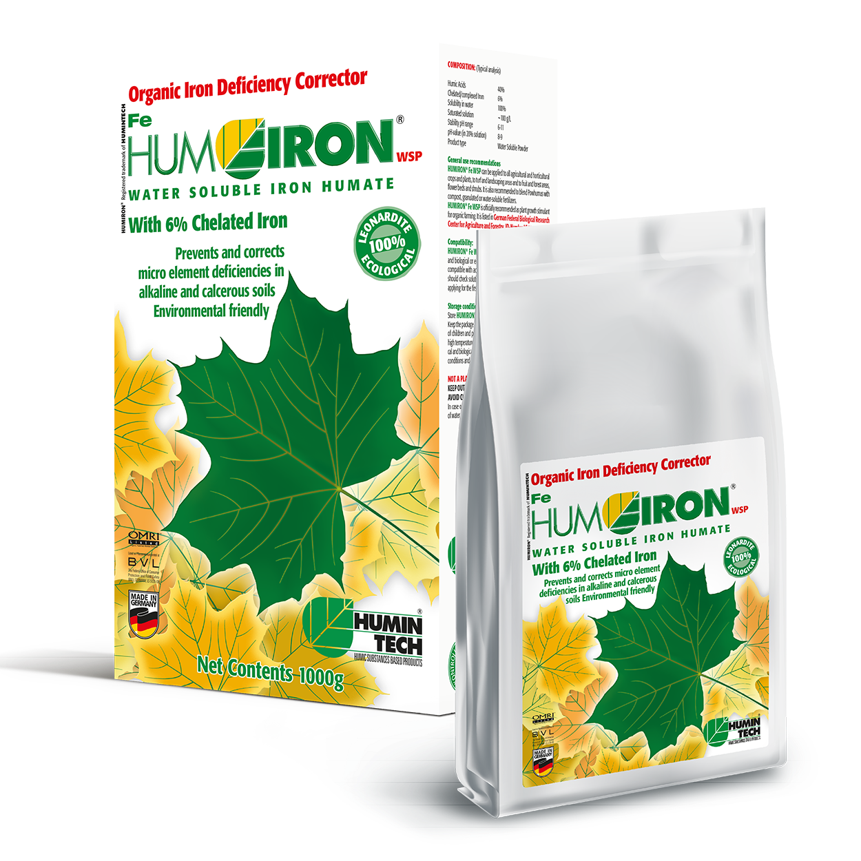 HUMIRON Fe WSP Organic Iron Deficiency Corrector Iron Humate with 6% Chelated and Complexed Iron