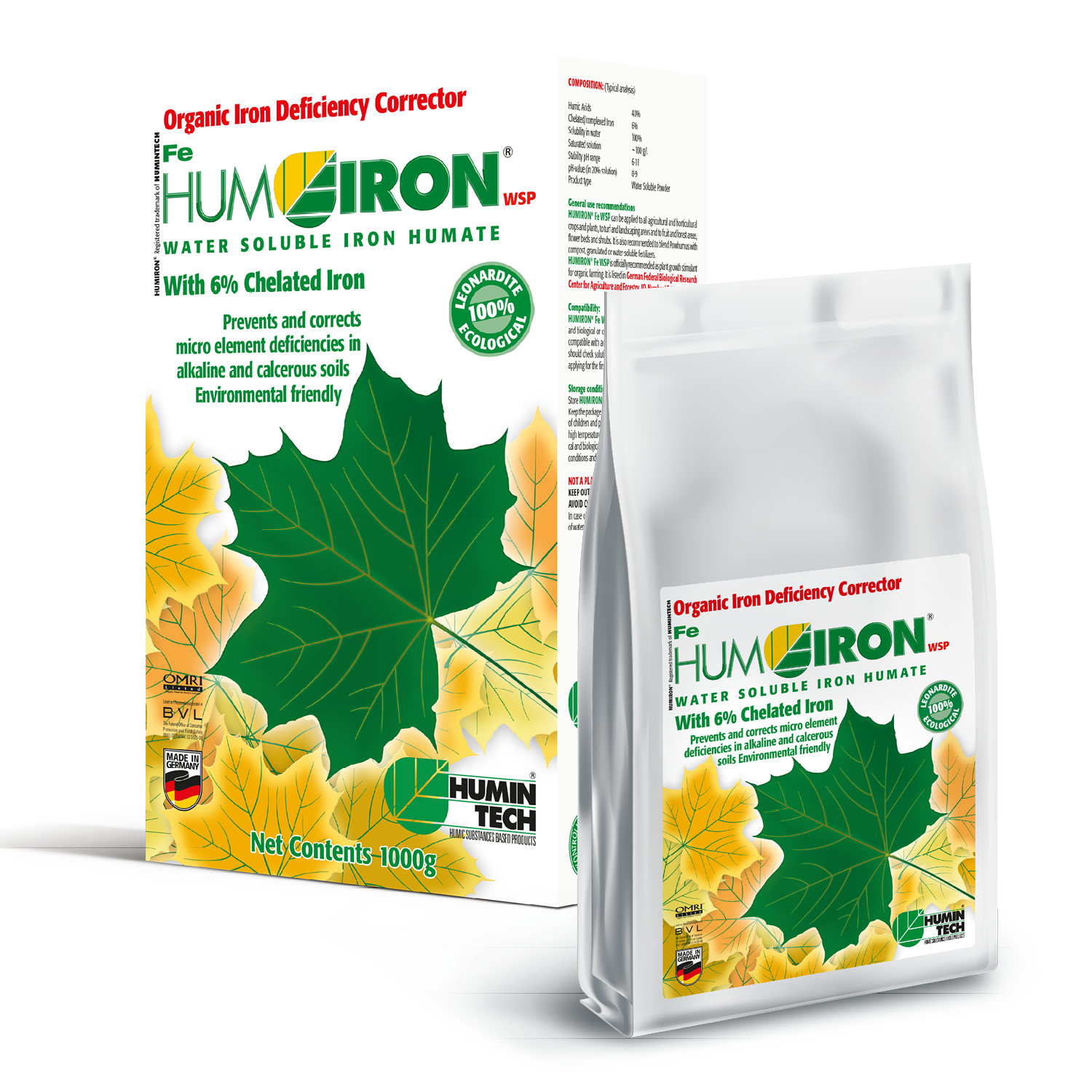 HUMIRON Fe WSP Organic Iron Deficiency Corrector Iron Humate with 6% Chelated and Complexed Iron