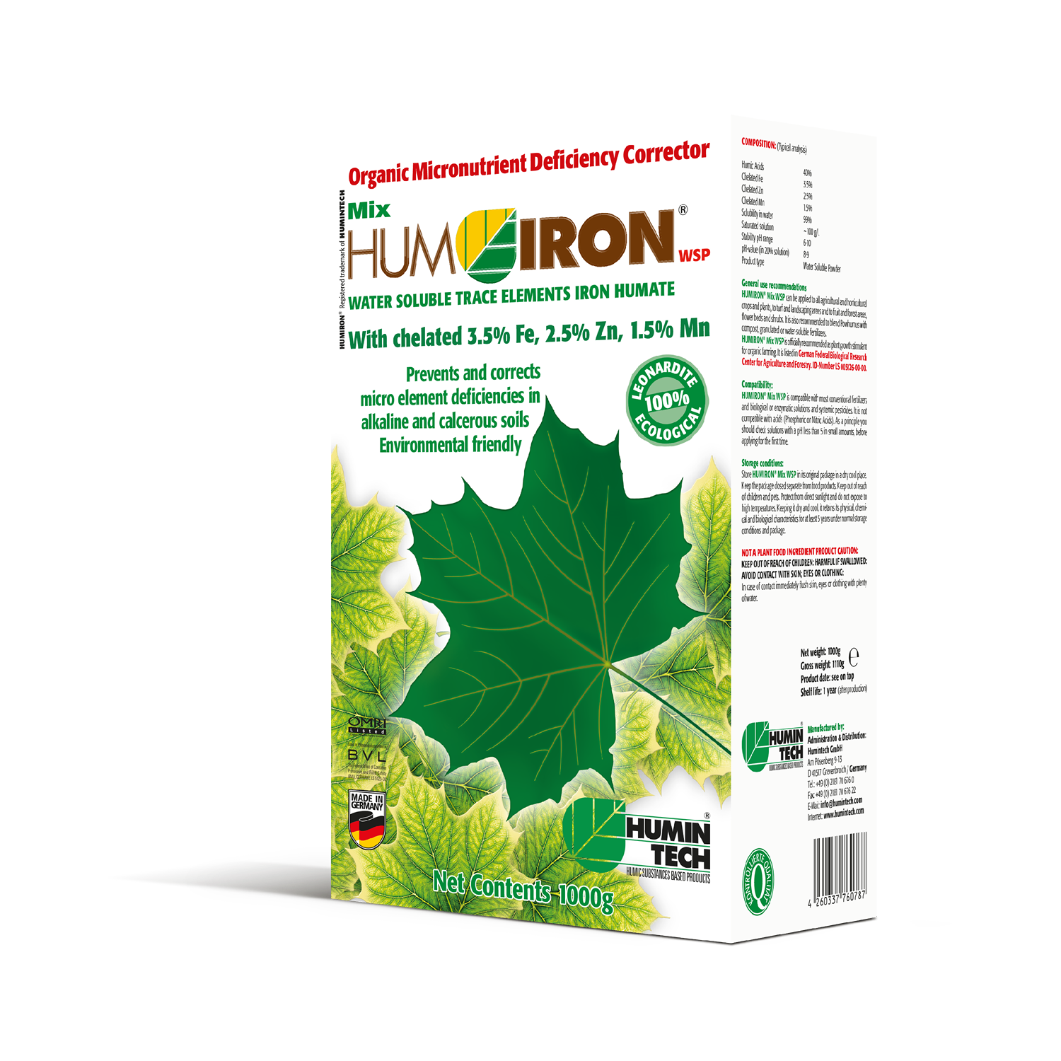 HUMIRON Mix WSP Organic Micronutrient Deficiency Corrector Water Soluble Trace Elements Humate box